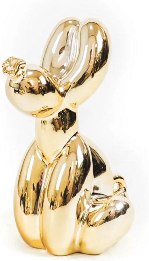 Ballon hondje goud - zittend