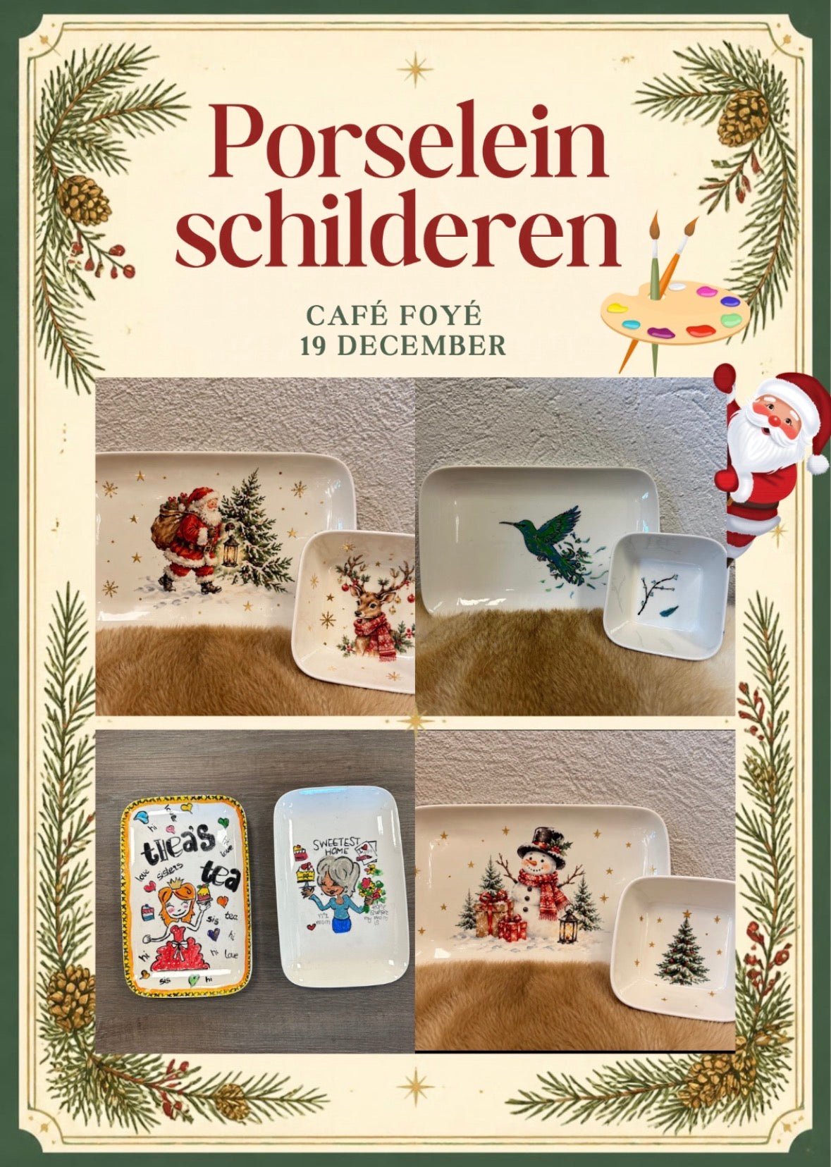 Porselein schilderen kerst