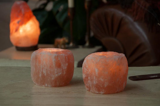 Waxinelichthouder Himalaya zout