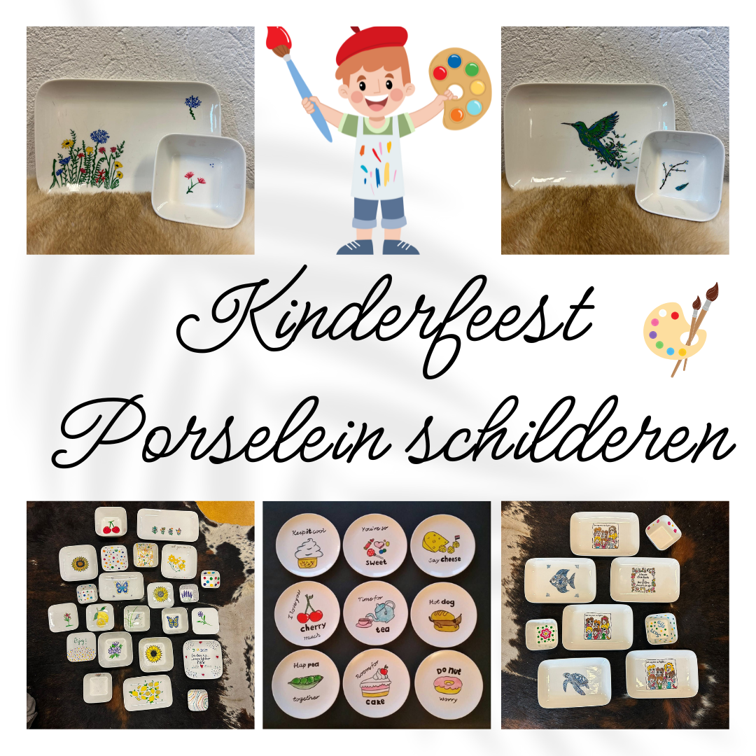 Kinderfeestje workshop porselein schilderen