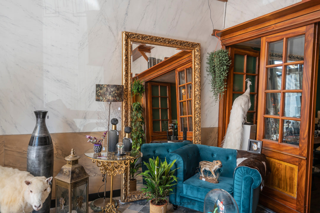 Chesterfield fauteuil velvet blauw