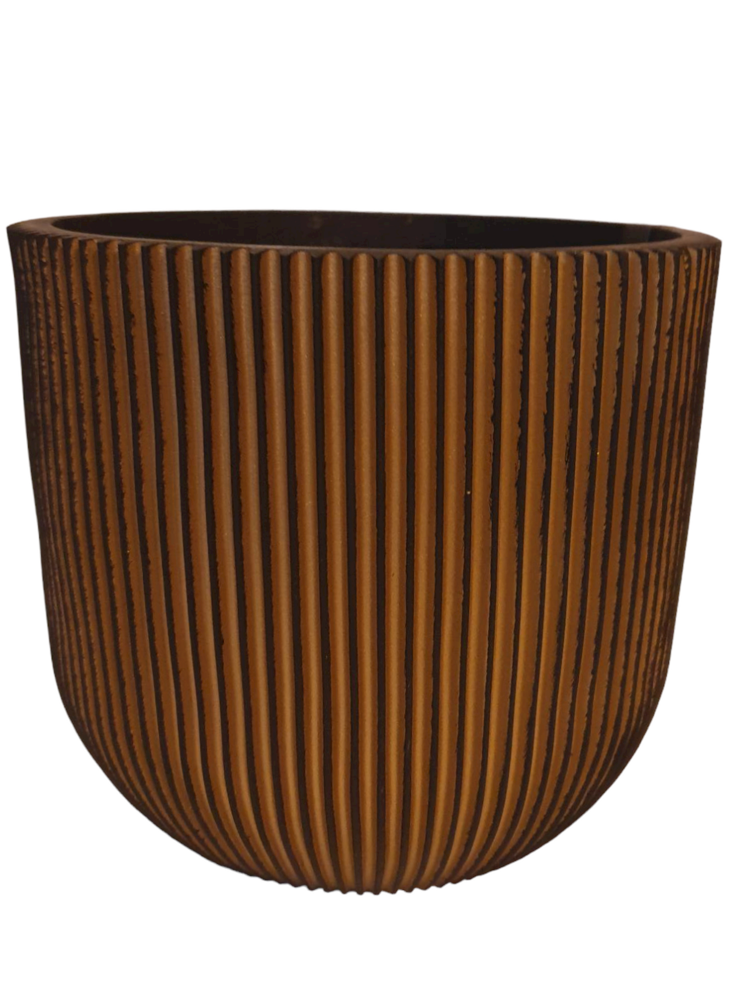 Bloempot Groove goud, zwart - Middel