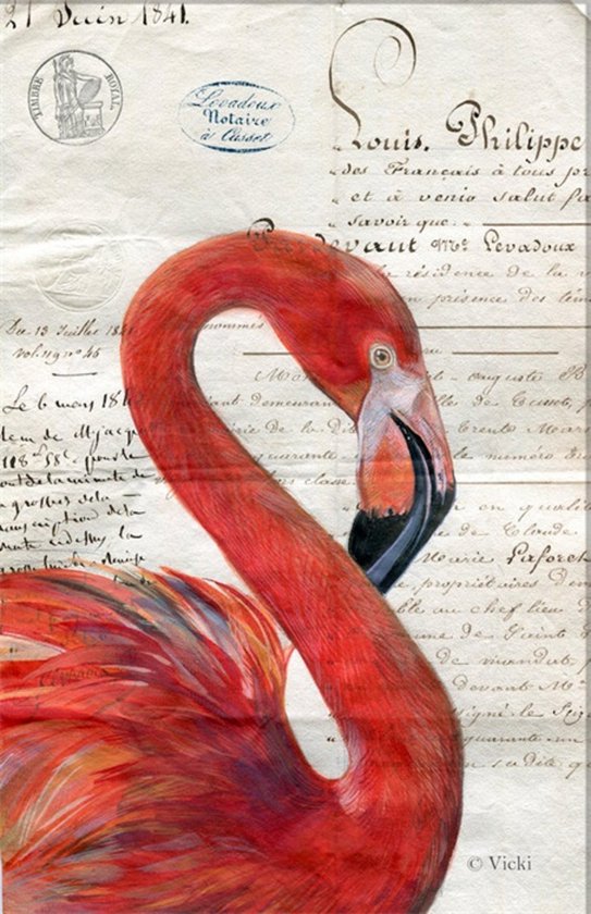 Dubbele kaart - Flamingo