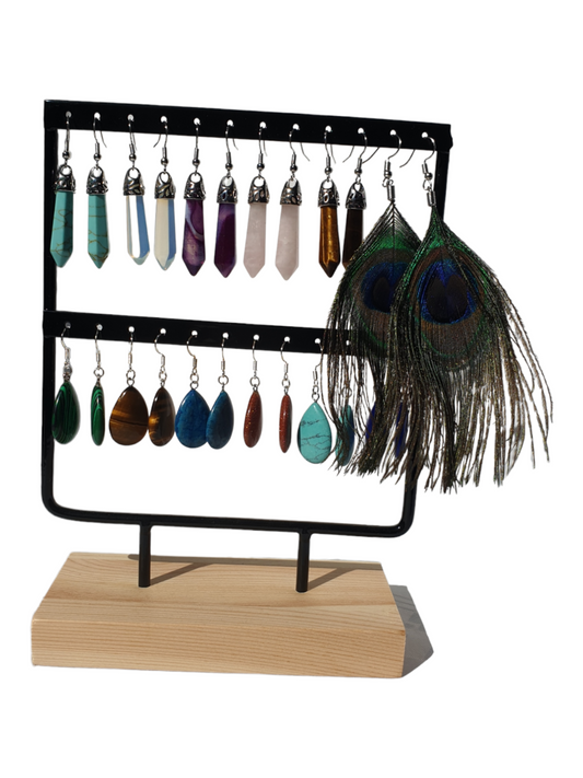 Opaline edelsteen oorbellen