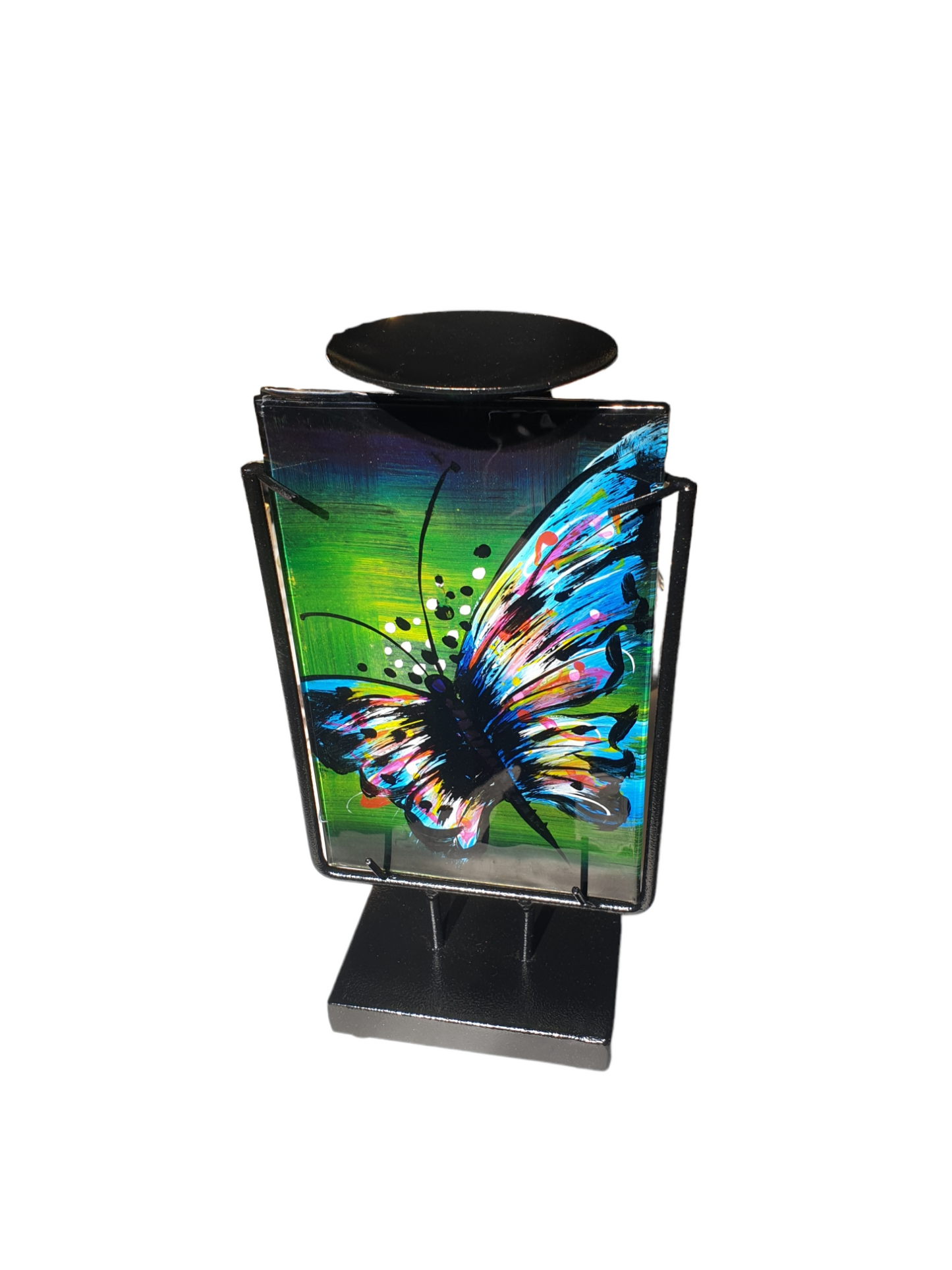 Glas geblazen kaarshouder vlinder