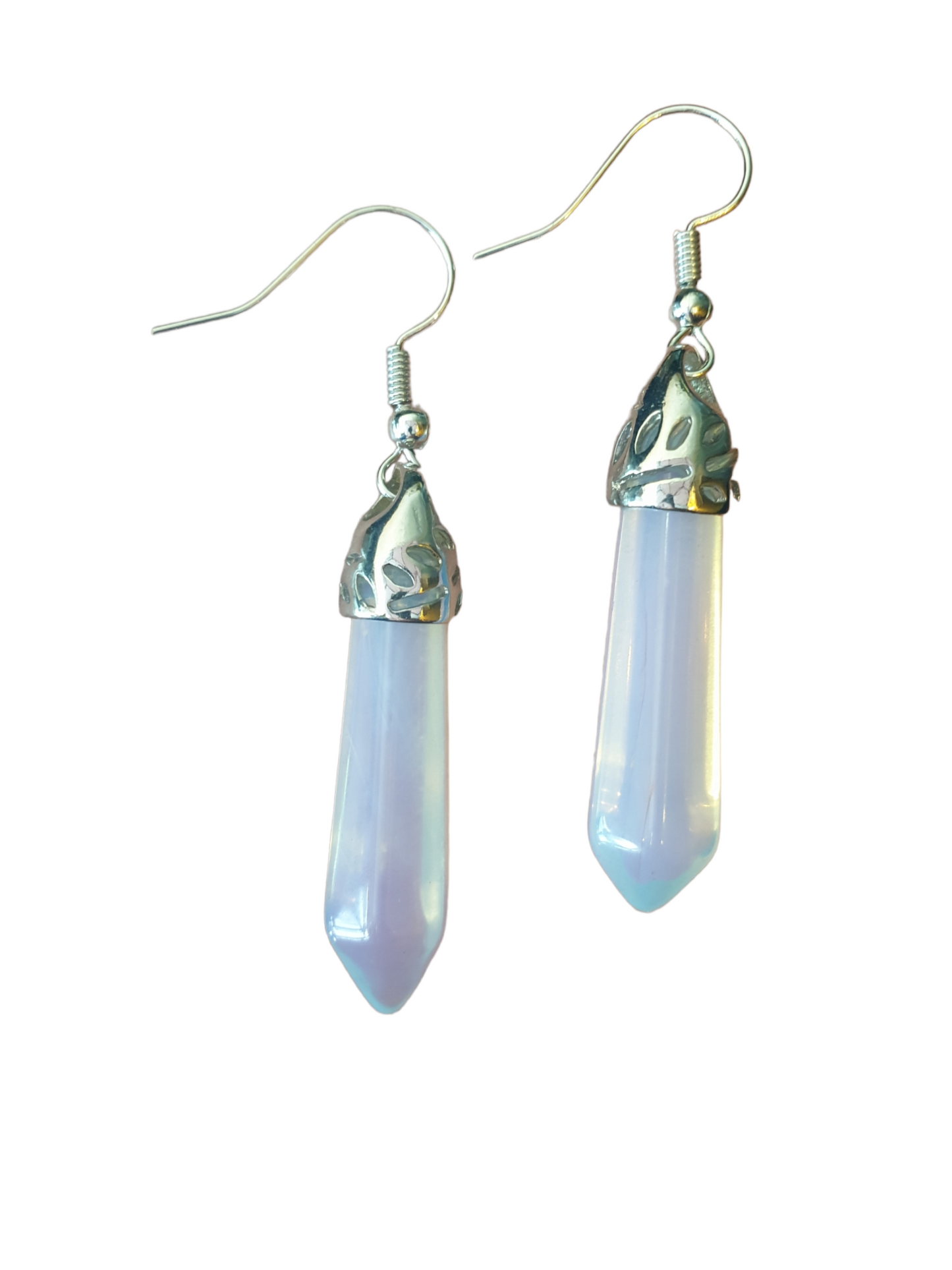 Opaline edelsteen oorbellen