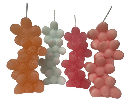 Bloemen 4x hoog - kaars