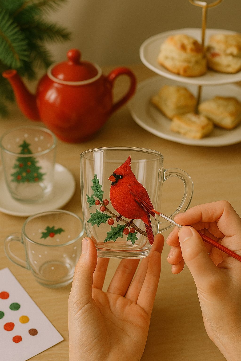 Kerst Workshop – Theeglas Schilderen met High Tea 🎄