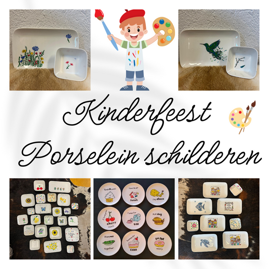 Kinderfeestje workshop porselein schilderen
