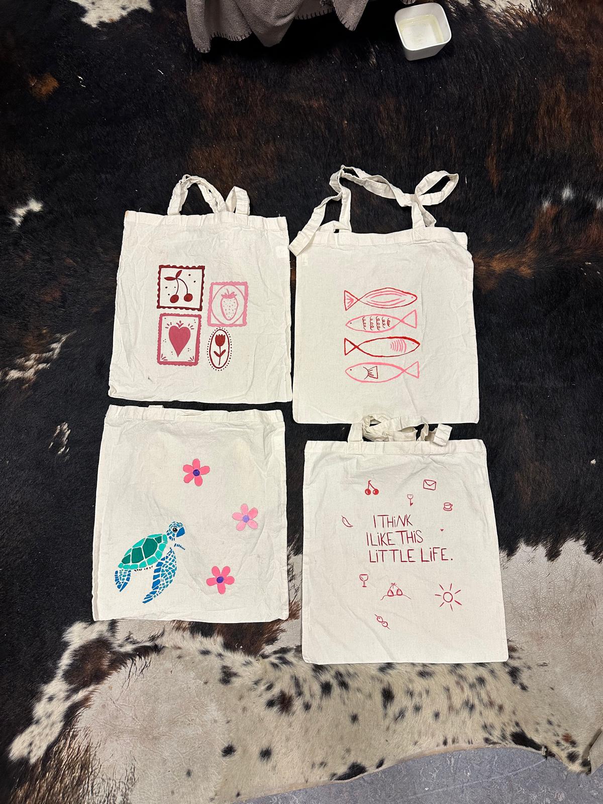 Workshop tas schilderen + hapje en een drankje