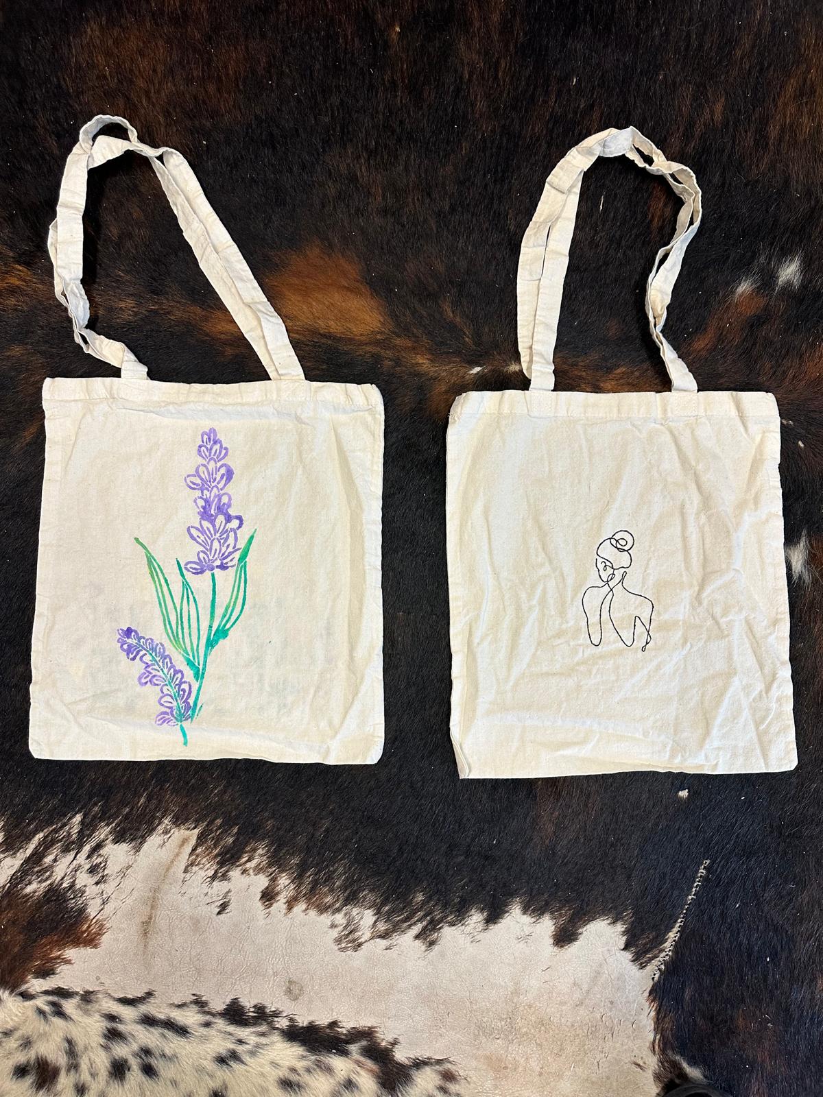 Workshop tas schilderen + hapje en een drankje