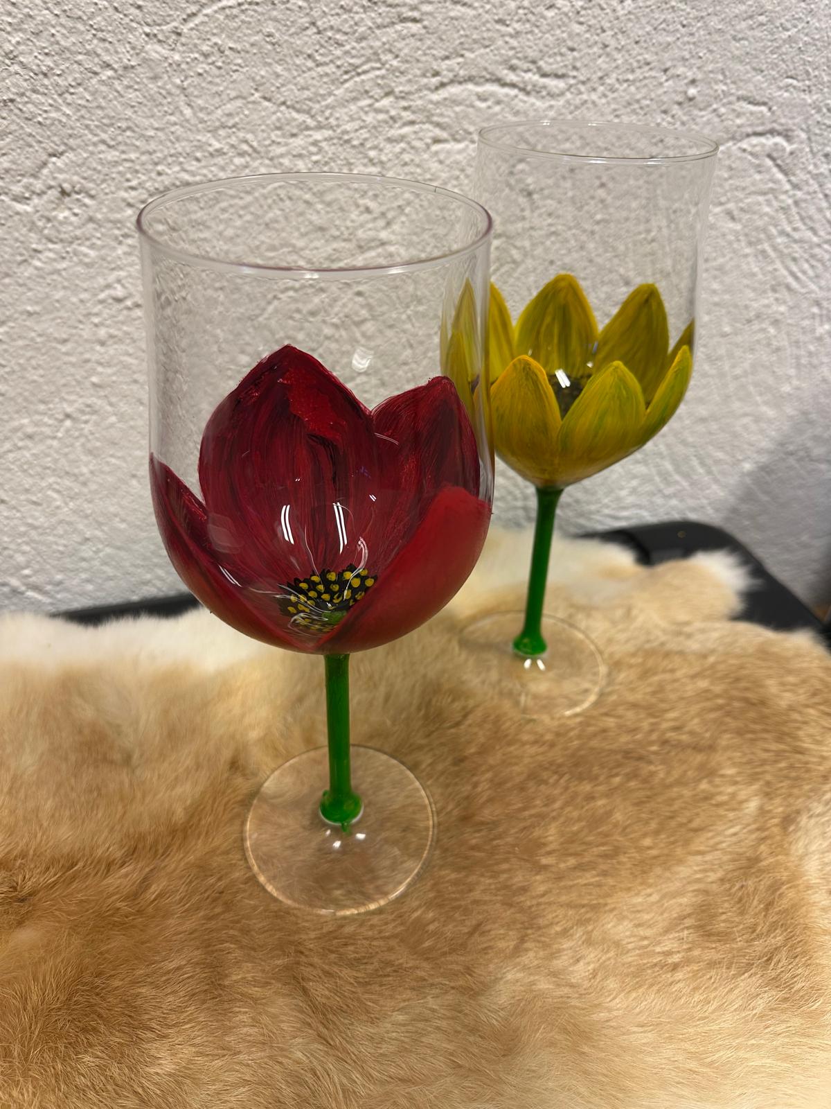 DIY - Wijnglazen schilder workshop thuis - 2 personen (20-delig)