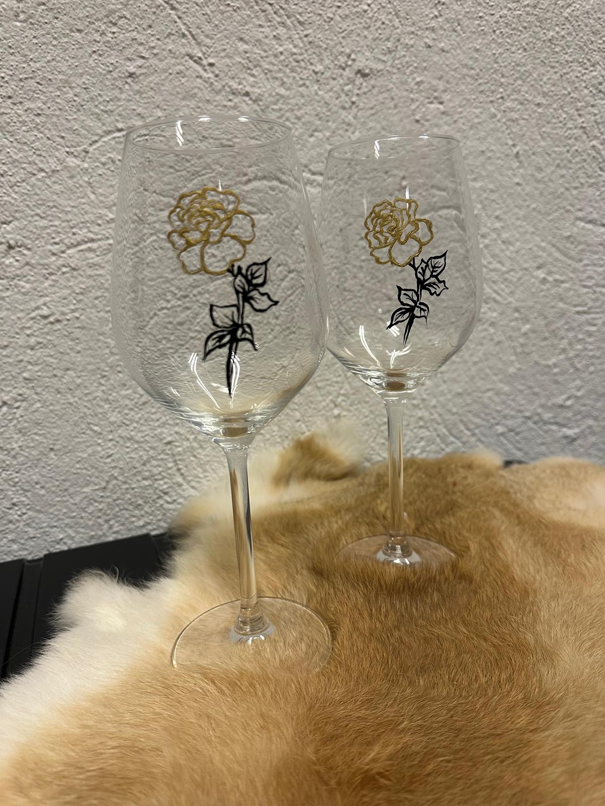 DIY - Wijnglazen schilder workshop thuis - 2 personen (20-delig)