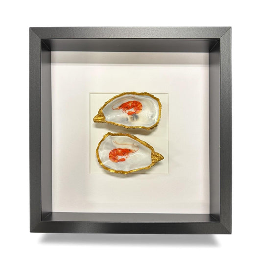 Lijst met twee oesters – Garnalen duo