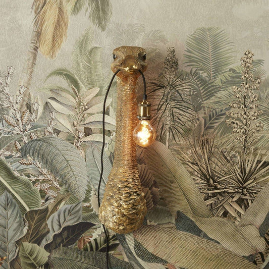 Struisvogel wand lamp