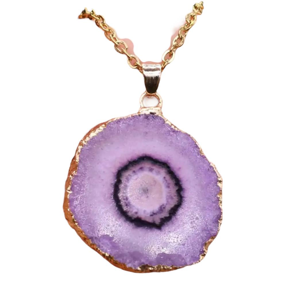 Druzy Agate ketting - Paars