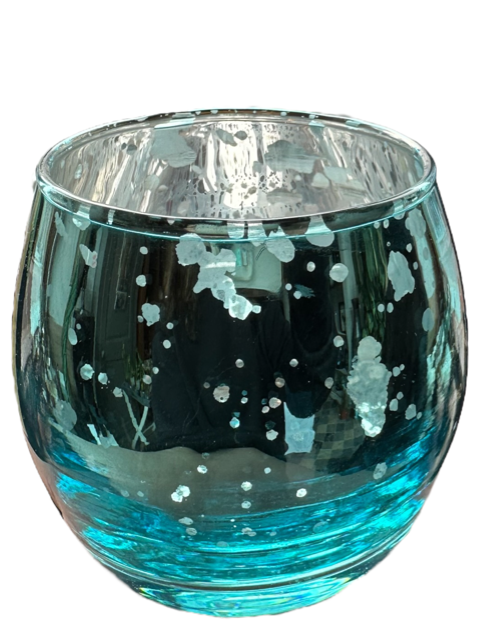 Theelichthouder bol blauw