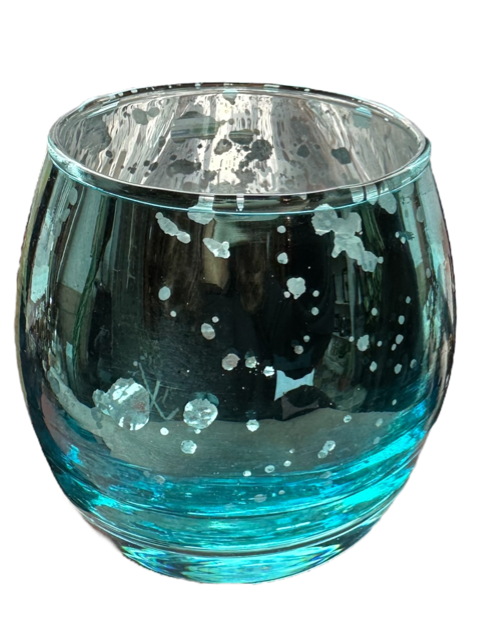 Theelichthouder bol blauw