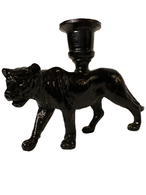 Panter kandelaar - zwart