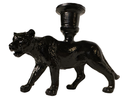 Panter kandelaar - zwart